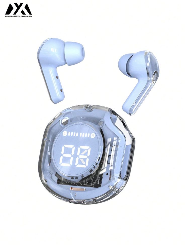 T6 Crystal Wireless Earbuds – LED Display & Smart Touch Controls