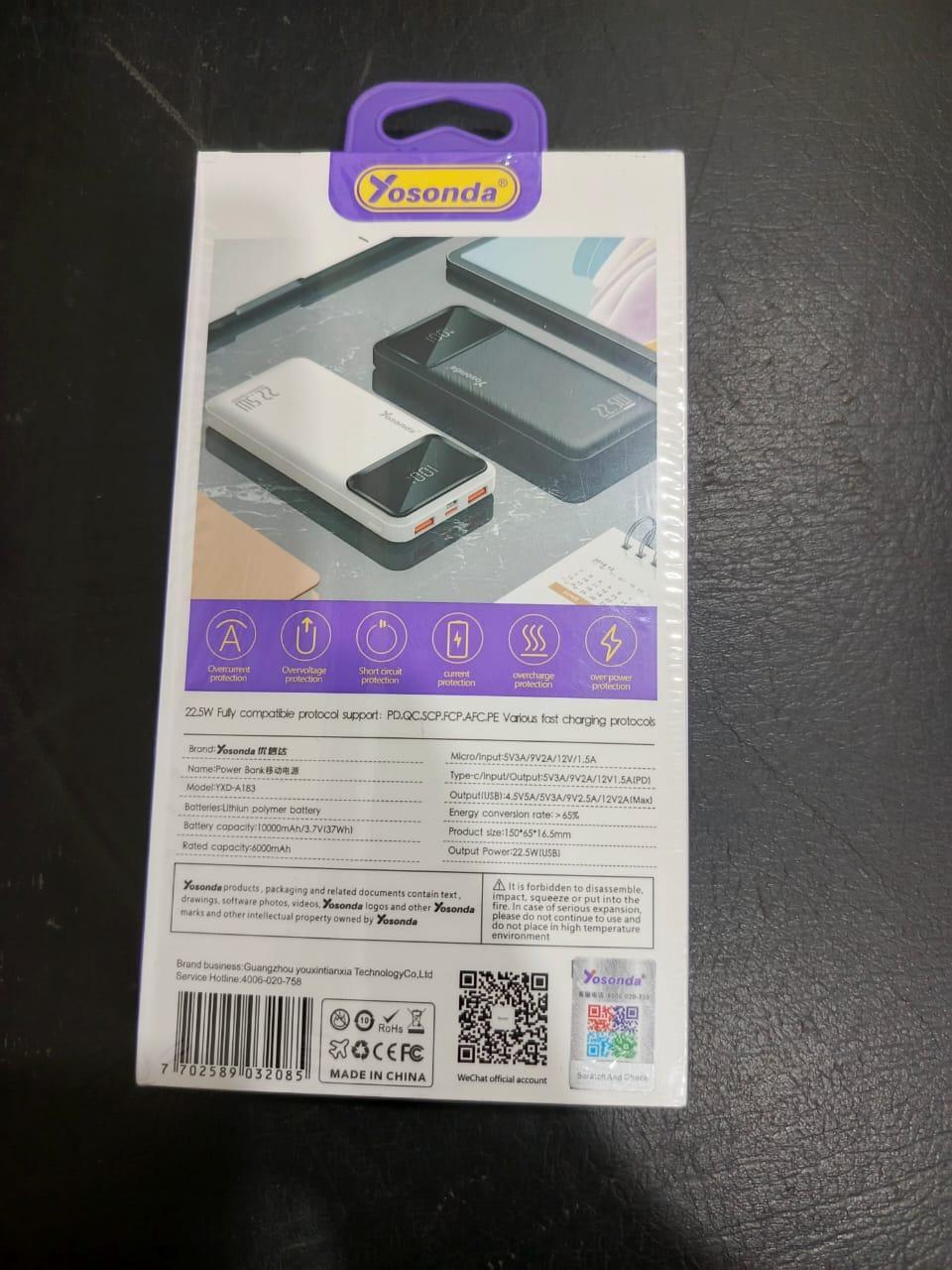 PD 20W & 22.5W Fast Charging Power Bank – 10000 mAh Compact & Portable Charger