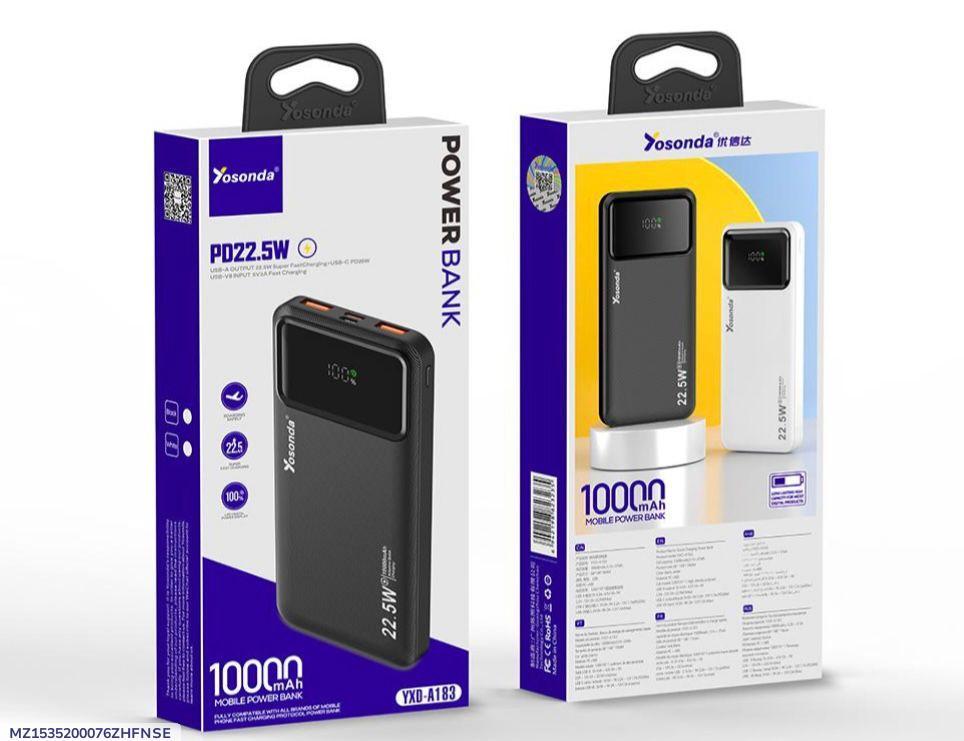 PD 20W & 22.5W Fast Charging Power Bank – 10000 mAh Compact & Portable Charger