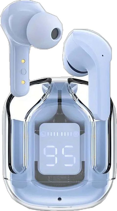 T6 Crystal Wireless Earbuds – LED Display & Smart Touch Controls